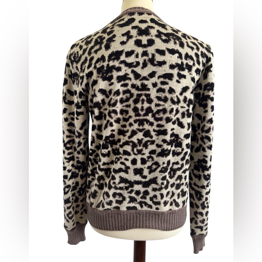 ALDOMARTINS x ANTHROPOLOGIE Safa Leopard Gray Black Sweater Size Medium - Picture 3 of 12